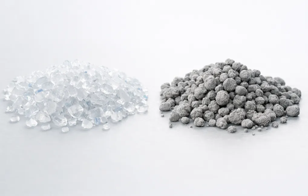 Crystal vs clay cat litter material comparison2