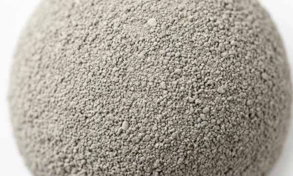 Close-up of hard clumping bentonite cat litter.
