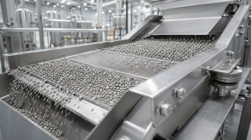 Industrial vibratory sieve sorting bentonite cat litter granules