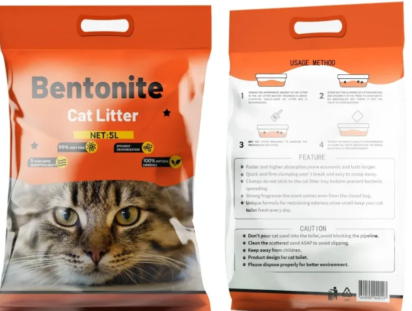 orange bentonite cat litter package