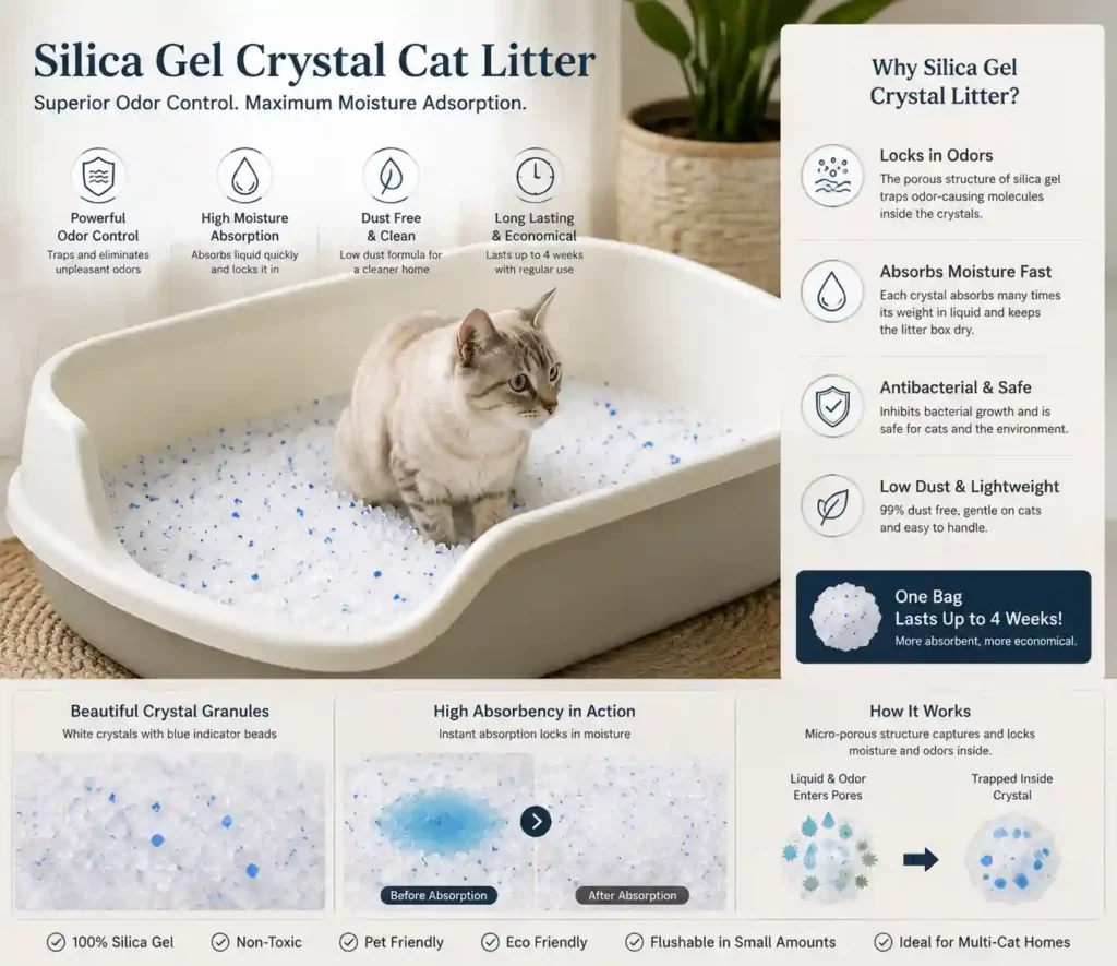 How Does Crystal Cat Litter Control Smells A Guide to Silica Gel, Moisture, and Box Care