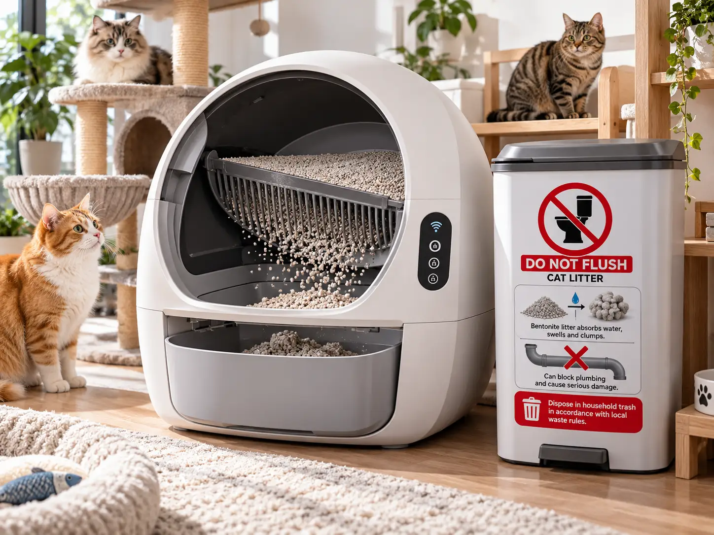 Auto litter box safety