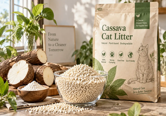 Biodegradable cassava litter